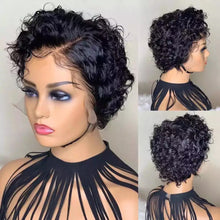 Load image into Gallery viewer, Black Wrapped Tube Small Curly Hair Short Wig Chemical Fiber Wig
