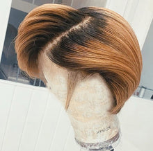 Load image into Gallery viewer, Cross-Border European And American Fashion Ladies Fluffy Black Gradient Brown Wig Fluffy Realistic Short Straight Hair Headgear