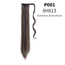 Load image into Gallery viewer, Velcro Ponytail Realistic Matte Silk Long Straight Hair Wig Ponytail