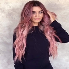 Load image into Gallery viewer, Harajuku Purple Long Curly Hair Big Wavy Curly Long Hair Medium Differentiation Hair Cover
