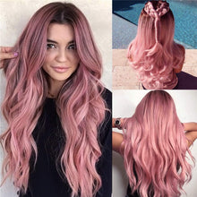 Load image into Gallery viewer, Harajuku Purple Long Curly Hair Big Wavy Curly Long Hair Medium Differentiation Hair Cover