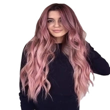 Load image into Gallery viewer, Harajuku Purple Long Curly Hair Big Wavy Curly Long Hair Medium Differentiation Hair Cover