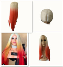 Load image into Gallery viewer, Popular Style White Dyed Big Red Mid-length Straight Hair