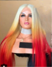 Load image into Gallery viewer, Popular Style White Dyed Big Red Mid-length Straight Hair