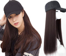 Load image into Gallery viewer, Hat Wig Ladies Long Hair One Big Wave Curly Hair Headgear Fashion Hat With Wig Net Red