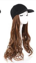 Load image into Gallery viewer, Hat Wig Ladies Long Hair One Big Wave Curly Hair Headgear Fashion Hat With Wig Net Red