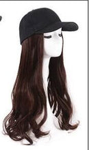 Load image into Gallery viewer, Hat Wig Ladies Long Hair One Big Wave Curly Hair Headgear Fashion Hat With Wig Net Red