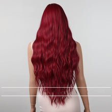 Load image into Gallery viewer, Eight-character Liu Seaweed Rose Red Long Curly Hair Big Wave Wig