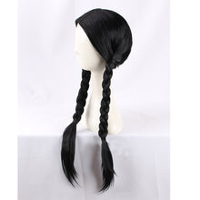 Load image into Gallery viewer, Black Center Parting Fried Dough Twist Braid Halloween Cos Wig