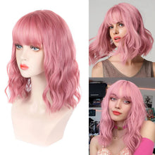 Load image into Gallery viewer, Full-head Wig-style Curly Small Wave Hairstyle Air Bangs Artificial Human Hair Wig Sheath