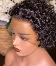 Load image into Gallery viewer, Black Wrapped Tube Small Curly Hair Short Wig Chemical Fiber Wig