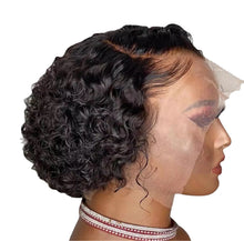 Load image into Gallery viewer, Black Wrapped Tube Small Curly Hair Short Wig Chemical Fiber Wig