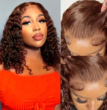 Load image into Gallery viewer, Women's Wig Front Lace Small Roll Brown Long Curling Iron Set