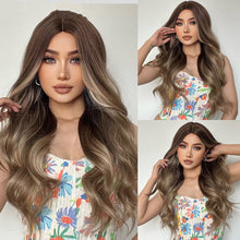 Load image into Gallery viewer, Medium Gradient Gray And Brown Long Curly Hair Chemical Fiber Wig