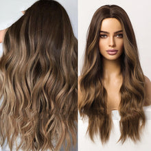 Load image into Gallery viewer, Medium Gradient Brown Highlight Wig Female