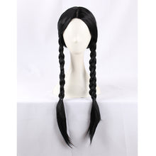 Load image into Gallery viewer, Black Center Parting Fried Dough Twist Braid Halloween Cos Wig