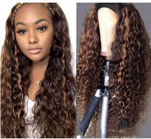 Load image into Gallery viewer, Headband Wig Women's Long Curly Mixed Color Synthetic Hair Set