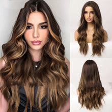 Load image into Gallery viewer, Medium Gradient Brown Highlight Wig Female