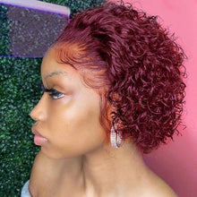 Load image into Gallery viewer, Black Wrapped Tube Small Curly Hair Short Wig Chemical Fiber Wig