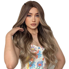 Load image into Gallery viewer, Medium Gradient Gray And Brown Long Curly Hair Chemical Fiber Wig