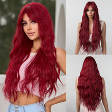 Load image into Gallery viewer, Eight-character Liu Seaweed Rose Red Long Curly Hair Big Wave Wig