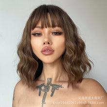Load image into Gallery viewer, Full-head Wig-style Curly Small Wave Hairstyle Air Bangs Artificial Human Hair Wig Sheath