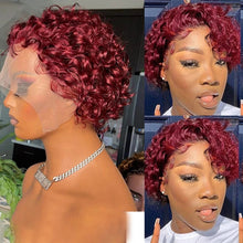 Load image into Gallery viewer, European And American Small Curly Wine Red Short Curly Hair