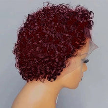 Load image into Gallery viewer, European And American Small Curly Wine Red Short Curly Hair