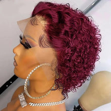 Load image into Gallery viewer, European And American Small Curly Wine Red Short Curly Hair