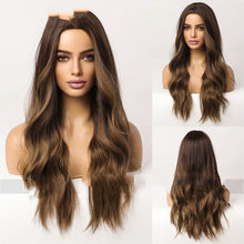 Load image into Gallery viewer, Medium Gradient Brown Highlight Wig Female