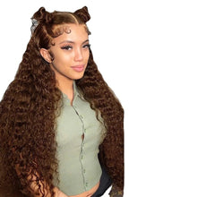 Load image into Gallery viewer, Women's Wig Front Lace Small Roll Brown Long Curling Iron Set