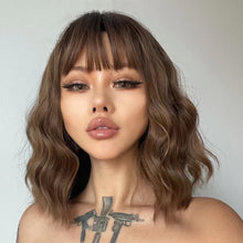 Load image into Gallery viewer, Full-head Wig-style Curly Small Wave Hairstyle Air Bangs Artificial Human Hair Wig Sheath