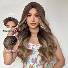 Load image into Gallery viewer, Medium Gradient Gray And Brown Long Curly Hair Chemical Fiber Wig