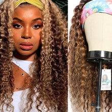 Load image into Gallery viewer, Headband Wig Women's Long Curly Mixed Color Synthetic Hair Set