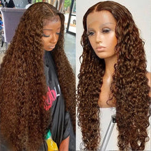 Load image into Gallery viewer, Women's Wig Front Lace Small Roll Brown Long Curling Iron Set
