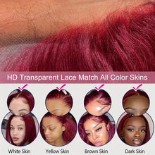 Load image into Gallery viewer, Wine Red For Women Medium Long Straight Fluffy Natural Hair Cover