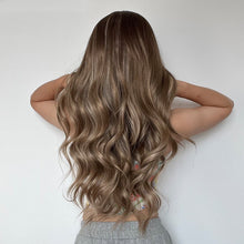 Load image into Gallery viewer, Medium Gradient Gray And Brown Long Curly Hair Chemical Fiber Wig