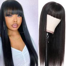 Load image into Gallery viewer, Natural Long Straight Hair Fashion Natural Bangs Net Red Medium Long Hair