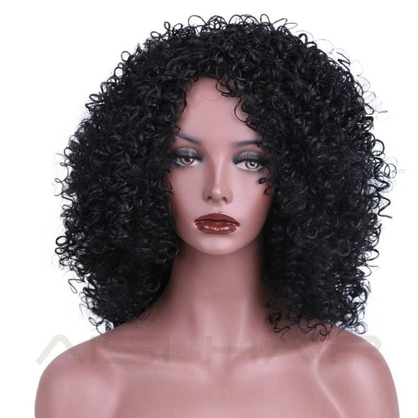 AISI HAIR Afro Kinky Curly Wig Synthetic Wigs for Women Black Natural Afro Hair Free Shipping