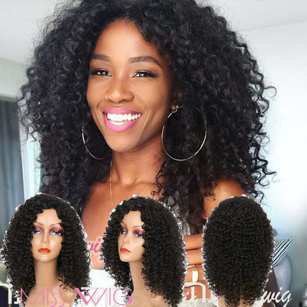 MISS WIG 16Inches Long Afro Kinky Curly Wigs for Black Women Blonde Mixed Brown Synthetic Wigs African Hairstyle Heat Resistant