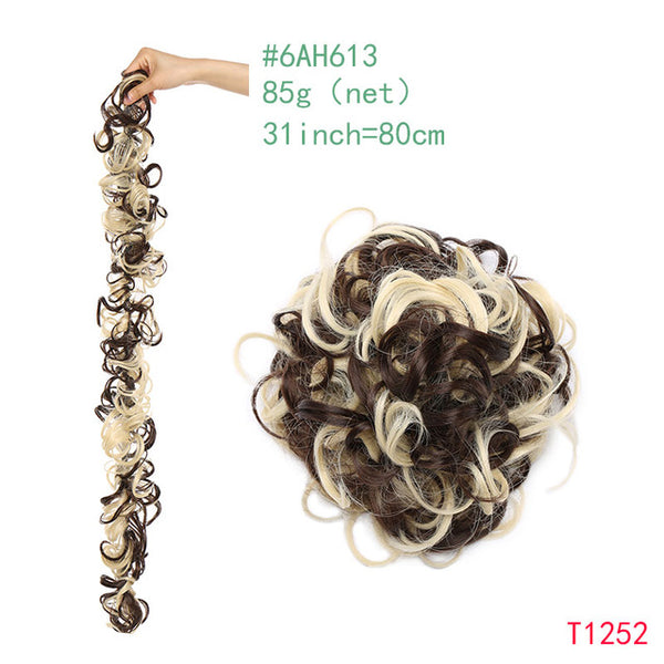 S-noilite 80cm elastic Band hair chignon Updo Twining hair extension Synthetic chignon hair pieces Women Chignon hairpieces