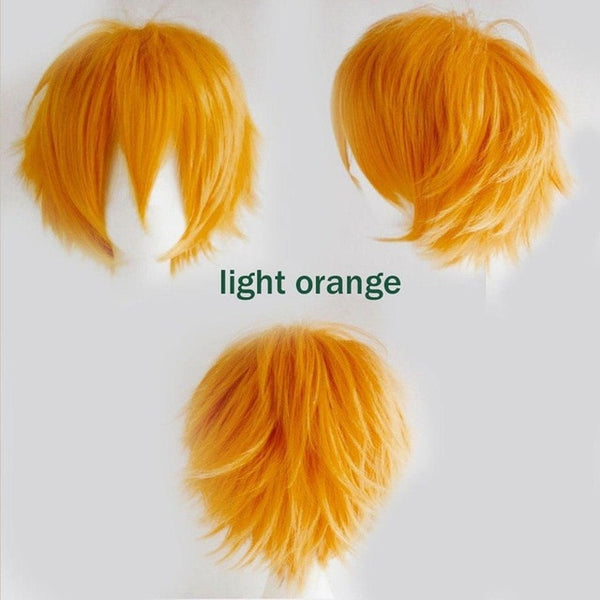 S-noilite Black White Purple Red Short Hair Cosplay Wig Male Party 30 Cm High Temperature Fiber Synthetic Hair Wigs