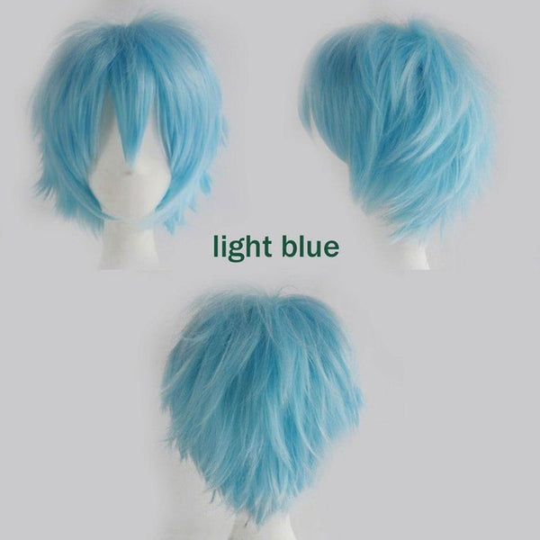 S-noilite Black White Purple Red Short Hair Cosplay Wig Male Party 30 Cm High Temperature Fiber Synthetic Hair Wigs