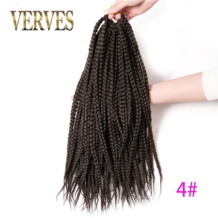 VERVES Box Braids Hair Synthetic 14 inch and 18 inch Crochet Hair Extensions 22 Strands/pack Ombre Braiding Hair Braids