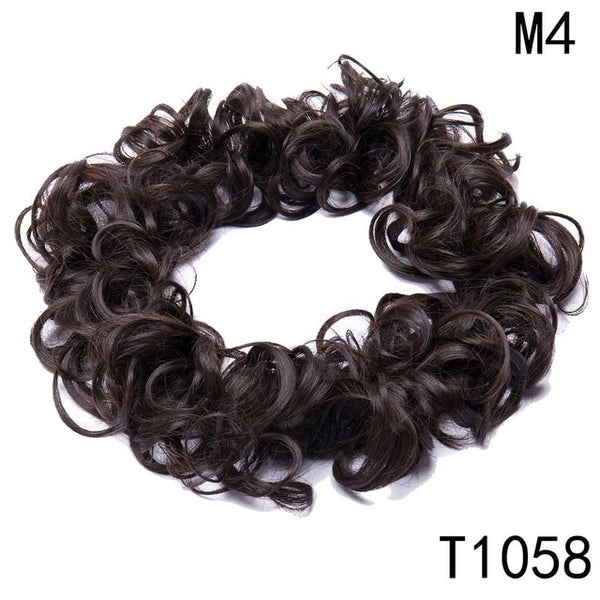 S-noilite 80cm 85g Women Chignon Rubber Band Hairband Synthetic Chignon Hairpiece Updo Chignon Donut Roller Scrunchie Hair Bun