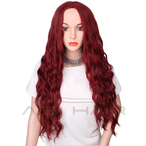 I's a wig 30" Synthetic  Red Black Dark Brown  and Ombre Blonde  Hair Long Wigs for Women
