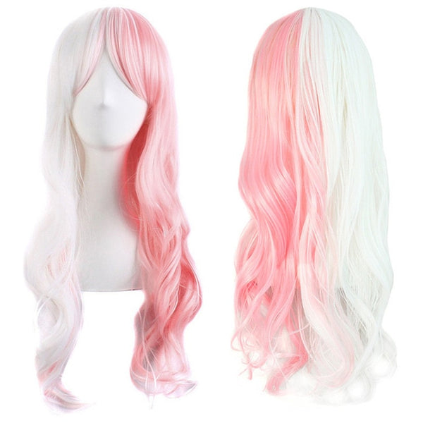 28" Synthetic Hair Long Wavy Wigs For Womens Heat Resistant Ombre Color Cosplay Wig Costume Party Female Hair Pieces MapofBeauty