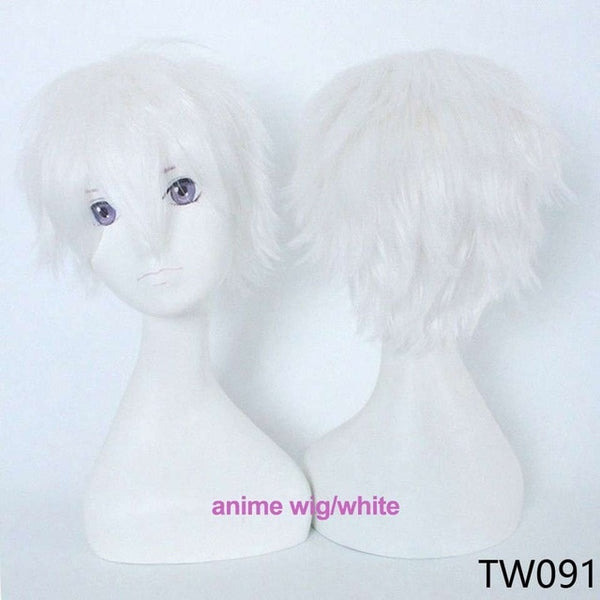 S-noilite 12" Short Cosplay Wig Synthetic Hair Wigs Boys Guys Women Fake Hair for costume Red Green Purple Pink Orange White Wig