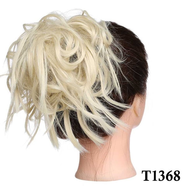 S-noilite 45g  Synthetic Hair Extensions Women Chignon with Rubber Band Donut Hairpieces Hair Bun Wrap Ponytail Black Brown