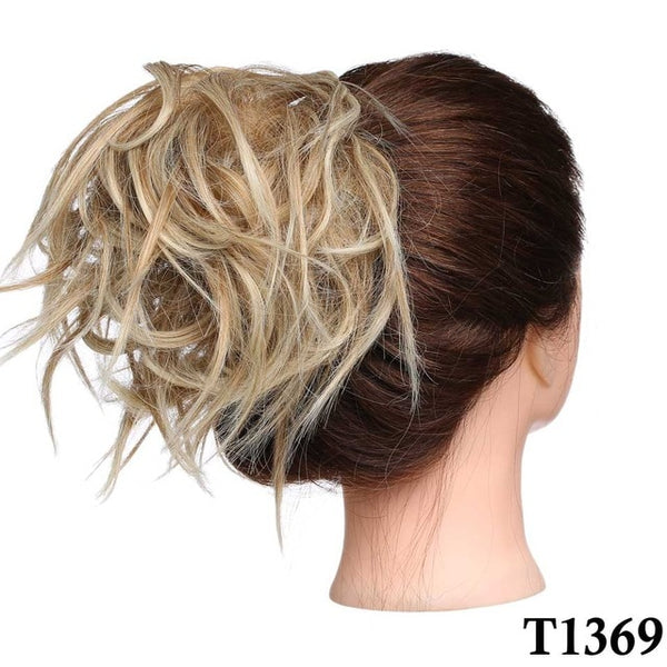 S-noilite 45g  Synthetic Hair Extensions Women Chignon with Rubber Band Donut Hairpieces Hair Bun Wrap Ponytail Black Brown